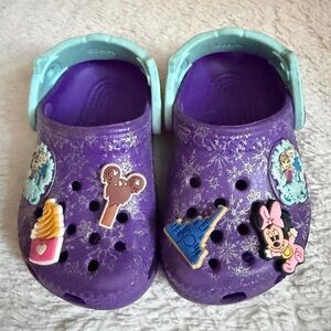 Purple Kids Frozen Crocs with Charms